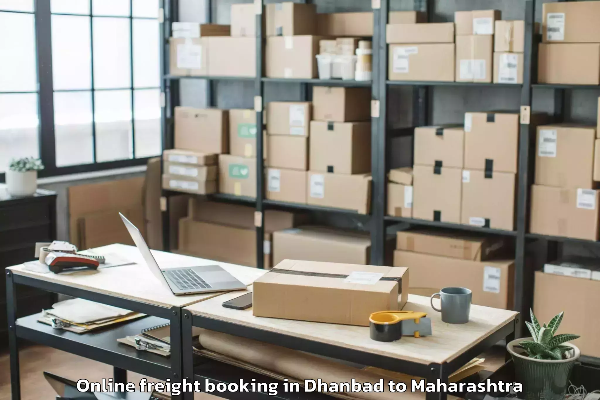 Top Dhanbad to Airoli Online Freight Booking Available